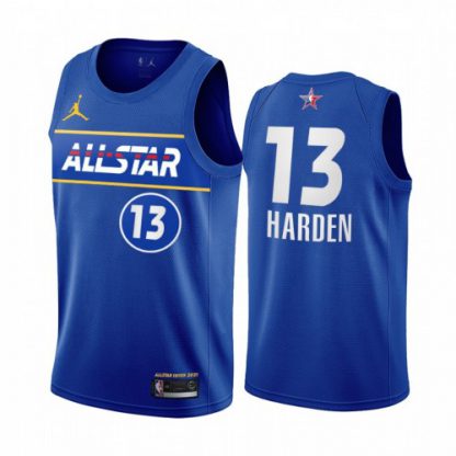 Men's #13 James Harden Jordan Brand Blue 2021 NBA All-Star Game Swingman Finished Jersey