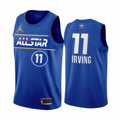 Men's #11 Kyrie Irving Jordan Brand Blue 2021 NBA All-Star Game Swingman Finished Jersey