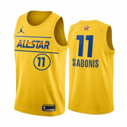 Men's #11 Domantas Sabonis Jordan Brand Gold 2021 NBA All-Star Game Swingman Finished Jersey