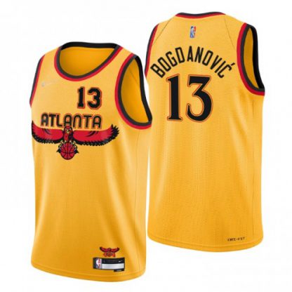 Atlanta Atlanta Hawks #13 Bogdan Bogdanovic Men's Nike Gold 2021/22 Swingman NBA Jersey - City Edition