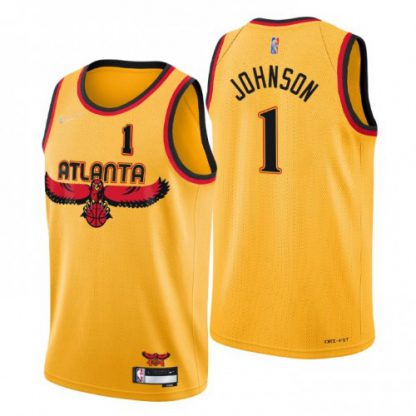 Atlanta Atlanta Hawks #1 Jalen Johnson Men's Nike Gold 2021/22 Swingman NBA Jersey - City Edition