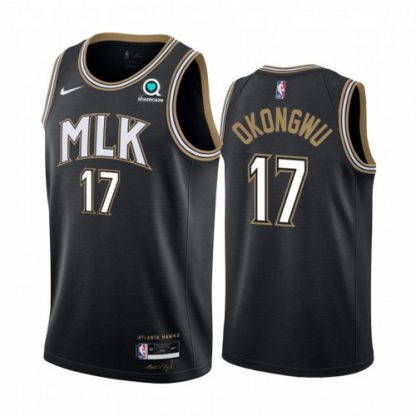Nike Atlanta Hawks #17 Onyeka Okongwu Black NBA Swingman 2020-21 City Edition Jersey