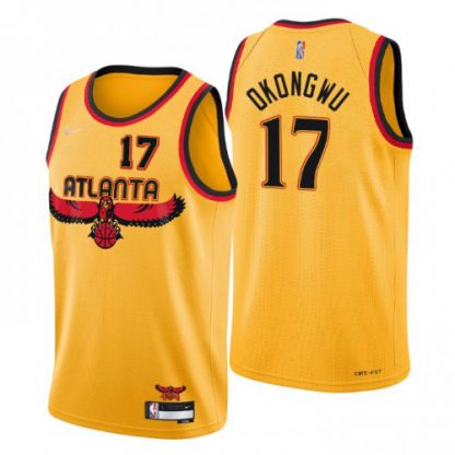 Atlanta Atlanta Hawks #17 Onyeka Okongwu Men's Nike Gold 2021/22 Swingman NBA Jersey - City Edition