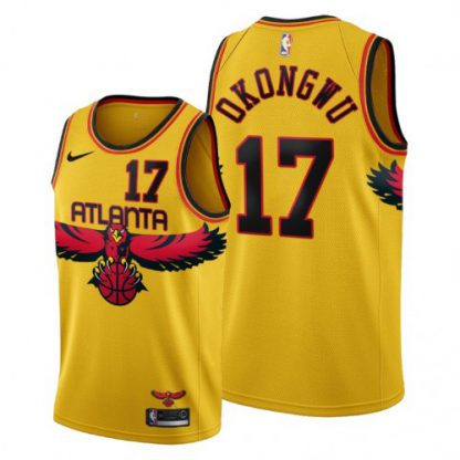 Atlanta Atlanta Hawks #17 Onyeka Okongwu Youth 2021-22 City Edition Gold NBA Jersey