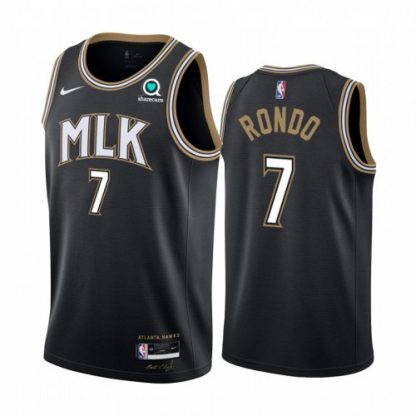 Nike Atlanta Hawks #7 Rajon Rondo Black NBA Swingman 2020-21 City Edition Jersey