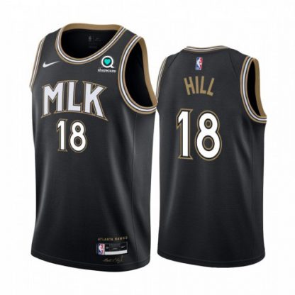 Nike Atlanta Hawks #18 Solomon Hill Black NBA Swingman 2020-21 City Edition Jersey