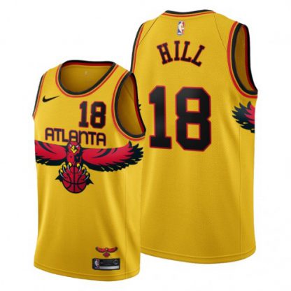 Atlanta Atlanta Hawks #18 Solomon Hill Women's 2021-22 City Edition Gold NBA Jersey