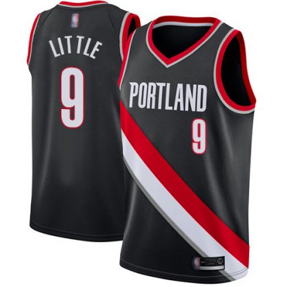 Nike Blazers #9 Nassir Little Black NBA Swingman Icon Edition Jersey