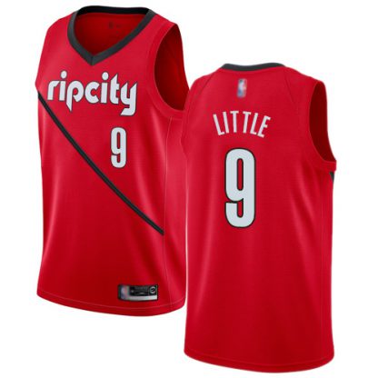 Nike Blazers #9 Nassir Little Red NBA Swingman Earned Edition Jersey