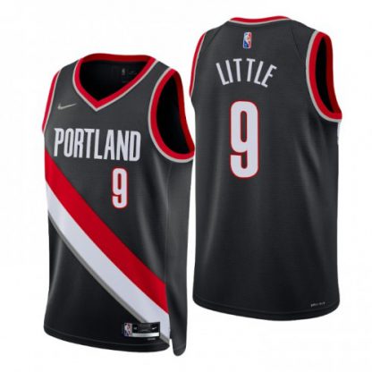 Nike Blazers #9 Nassir Little Black Men's 2021-22 NBA 75th Anniversary Diamond Swingman Jersey - Icon Edition