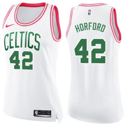 Nike Boston Celtics #42 Al Horford White/Pink Women's NBA Swingman Fashion Jersey