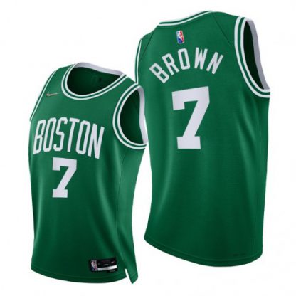 Nike Boston Celtics #7 Jaylen Brown Women's 2021-22 75th Diamond Anniversary NBA Jersey Green