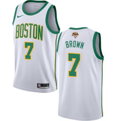 Nike Boston Celtics #7 Jaylen Brown White Women's 2022 NBA Finals Swingman City Edition Jersey