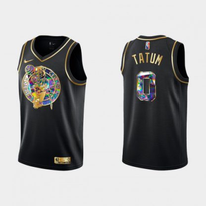 Boston Boston Celtics #0 Jayson Tatum Men's Golden Edition Diamond Logo 2021/22 Swingman Jersey - Black