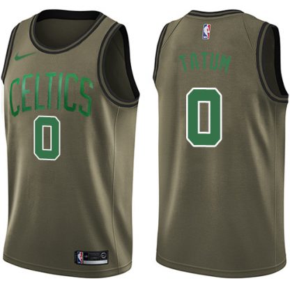 Nike Boston Celtics #0 Jayson Tatum Green Salute to Service Youth NBA Swingman Jersey
