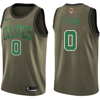 Nike Boston Celtics #0 Jayson Tatum Green Salute to Service Youth 2022 NBA Finals Swingman Jersey