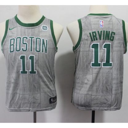 Nike Boston Celtics #11 Kyrie Irving Gray Youth NBA Swingman City Edition Jersey