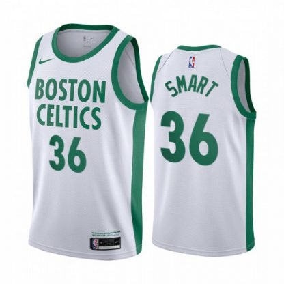 Nike Boston Celtics #36 Marcus Smart White Women's NBA Swingman 2020-21 City Edition Jersey
