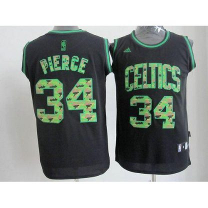 Boston Celtics #34 Paul Pierce Black Camo Fashion Stitched NBA Jersey