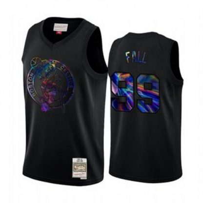 Mitchell and Ness Boston Celtics #99 Tacko Fall Men's Iridescent HWC Limited NBA Jersey - Black