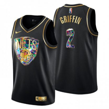 BrooklynBrooklyn Nets #2 Blake Griffin Men's Golden Edition Diamond Logo 2021/22 Swingman Jersey - Black