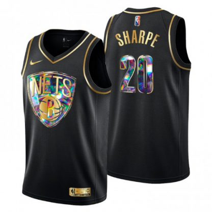 BrooklynBrooklyn Nets #20 Dayron Sharpe Men's Golden Edition Diamond Logo 2021/22 Swingman Jersey - Black