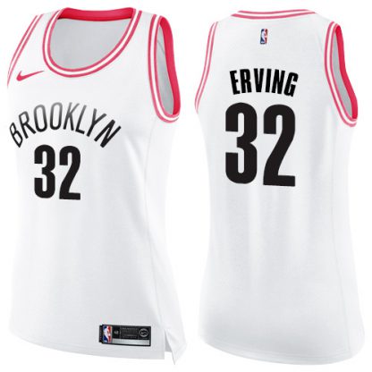 NikeBrooklyn Nets #32 Julius Erving White/Pink Women's NBA Swingman Fashion Jersey