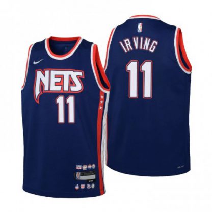 BrooklynBrooklyn Nets #11 Kyrie Irving Youth Nike Navy 2021/22 Swingman Jersey - City Edition
