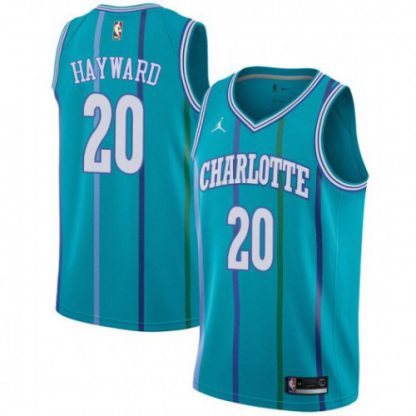 Nike Charlotte Hornets #20 Gordon Hayward Aqua Women's NBA Jordan Swingman Hardwood Classics Jersey
