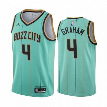 Nike Charlotte Hornets #4 Devonte'Graham Mint Green NBA Swingman 2020-21 City Edition Jersey