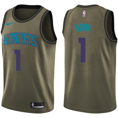 Nike Charlotte Hornets #1 Malik Monk Green Salute to Service Youth NBA Swingman Jersey