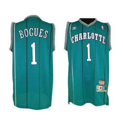 Charlotte Hornets #1 Muggsy Bogues Green Charlotte Charlotte Hornets Stitched NBA Jersey