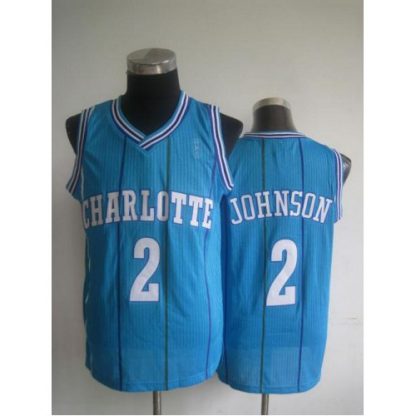 New Orleans Pelicans #2 Larry Johnson Light Blue Charlotte Charlotte Hornets Throwback Stitched NBA Jersey