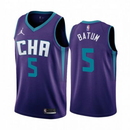 Nike Charlotte Hornets #5 Nicolas Batum Purple 2019-20 Statement Edition NBA Jersey