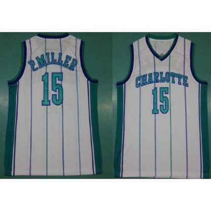 Mitchell And Ness Charlotte Hornets #15 Percy Miller White Throwback Stitched NBA Jersey
