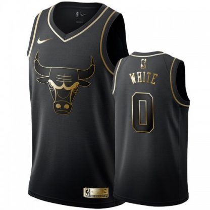 Nike Chicago Bulls #0 Coby White Men's Black Golden Edition Swingman NBA Jersey