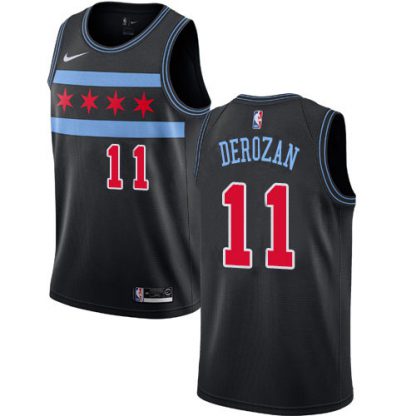 Nike Chicago Bulls #11 Demar Derozan Black NBA Swingman City Edition 2018/19 Jersey