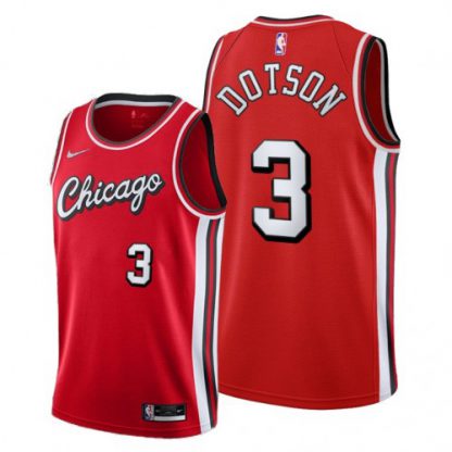 Chicago Chicago Bulls #3 Devon Dotson Men's 2021-22 City Edition Red NBA Jersey
