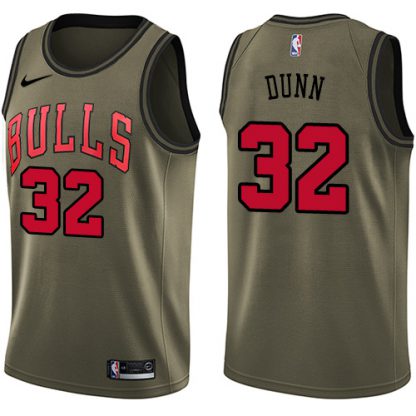 Nike Chicago Bulls #32 Kris Dunn Green Salute to Service Youth NBA Swingman Jersey