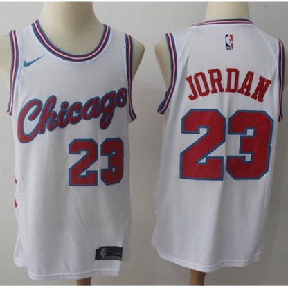 Nike Chicago Bulls #23 Michael Jordan White NBA Swingman City Edition Jersey