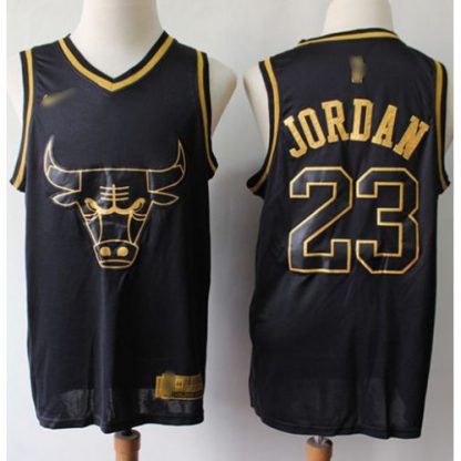 Nike Chicago Bulls #23 Michael Jordan Black/Gold NBA Swingman Limited Edition Jersey
