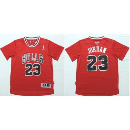 Chicago Bulls #23 Michael Jordan Red Short Sleeve Stitched NBA Jersey