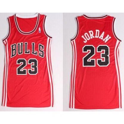 Chicago Bulls #23 Michael Jordan Red Dress Women's Stitched NBA Jersey