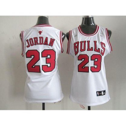 Chicago Bulls #23 Michael Jordan White Home Women's Stitched NBA Jersey