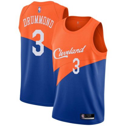 Nike Cleveland Cavaliers #3 Andre Drummond Blue NBA Swingman City Edition 2018/19 Jersey