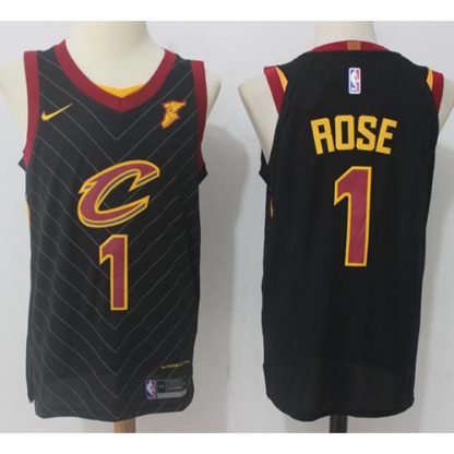 Nike Cleveland Cavaliers #1 Derrick Rose Black NBA Swingman Statement Edition Jersey