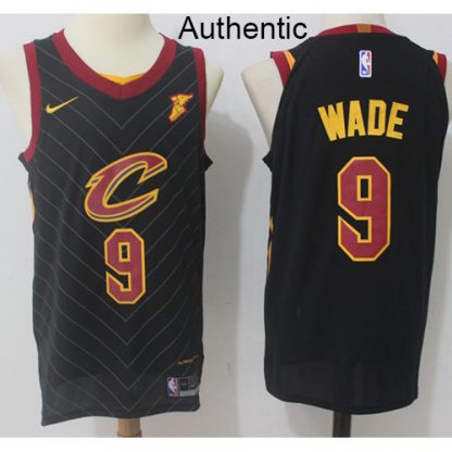 Nike Cleveland Cavaliers #9 Dwyane Wade Black NBA Authentic Statement Edition Jersey