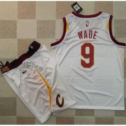 Nike Cleveland Cavaliers #9 Dwyane Wade White A Set NBA Swingman Association Edition Jersey