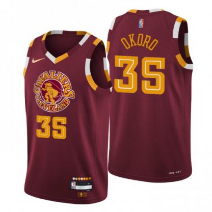 Cleveland Cleveland Cavaliers #35 Isaac Okoro Men's Nike Wine 2021/22 Swingman NBA Jersey - City Edition