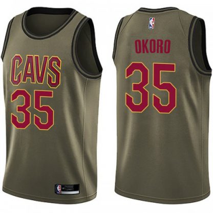 Nike Cleveland Cavaliers #35 Isaac Okoro Green Salute to Service Youth NBA Swingman Jersey